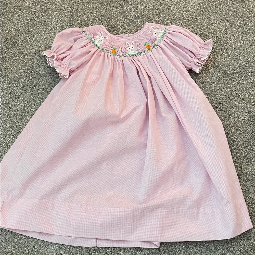 Edgehill Collection Pink Smocked Bunny Dress